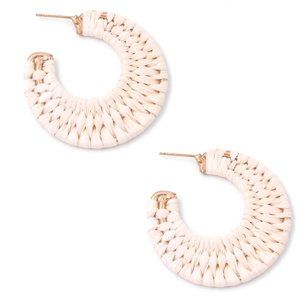 Round Fringe Raffia Earrings